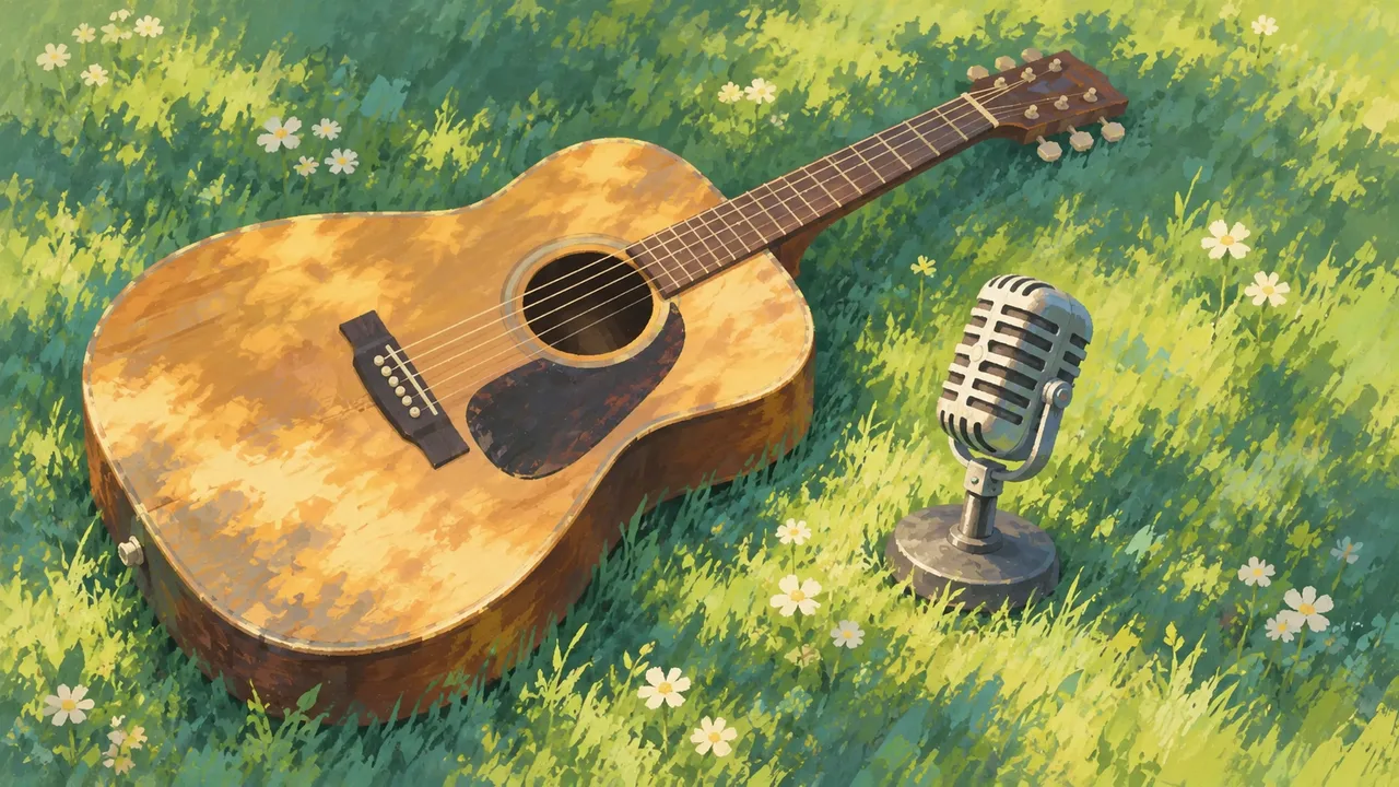Painterly homepage-style scene representing the shared function of Revoldiv and Descript.