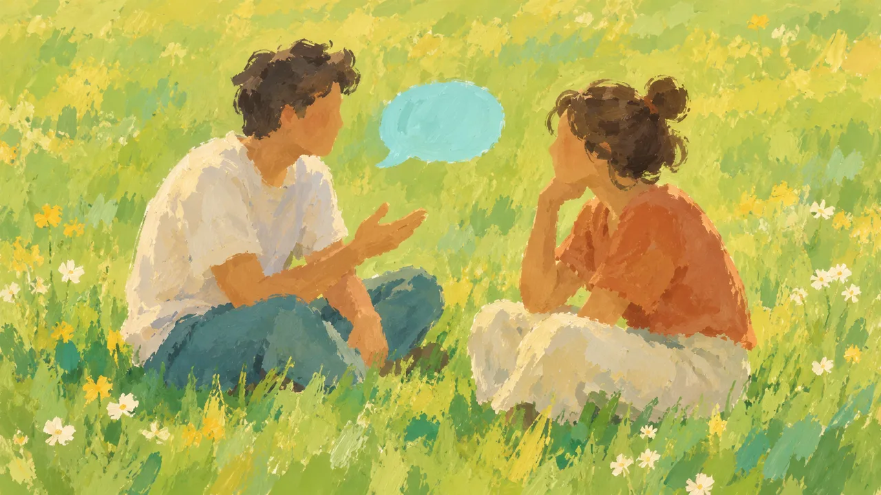 Painterly homepage-style scene representing the shared function of Lingolooper and Praktika.
