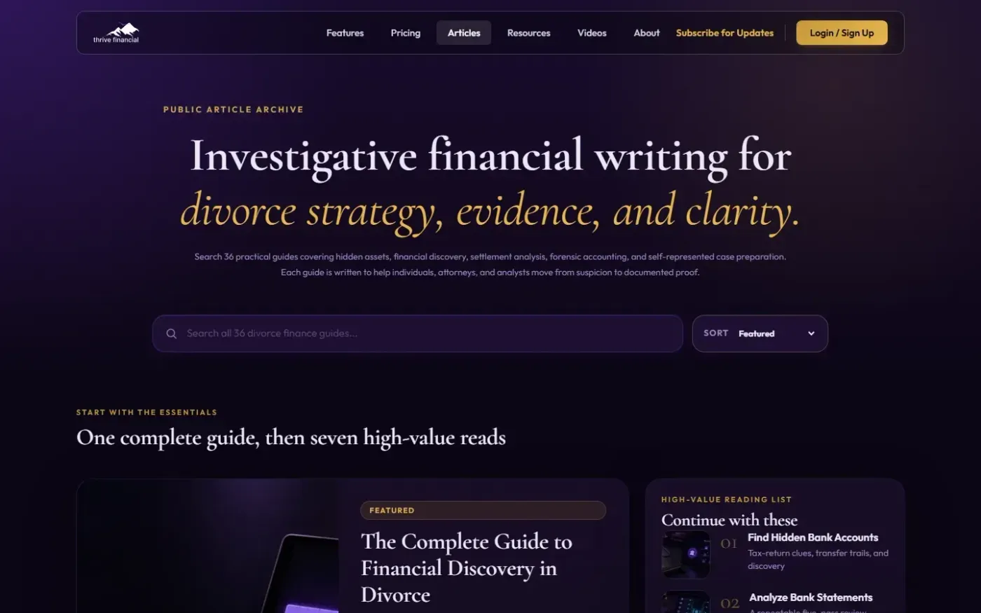 Thrivefinancial — Articles page