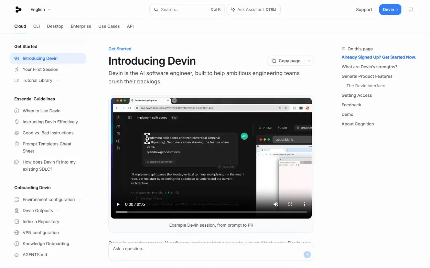 Devin — Home page