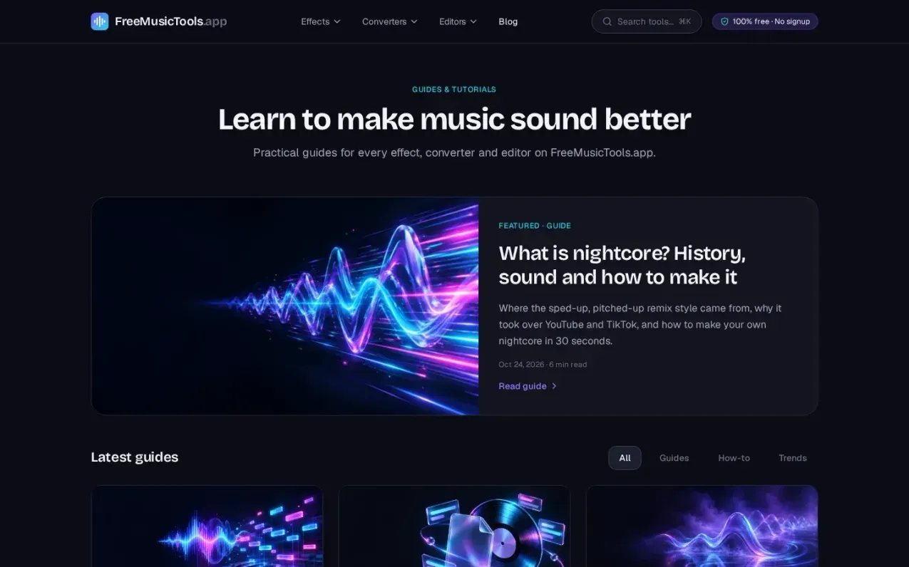 Freemusictools — Blog page