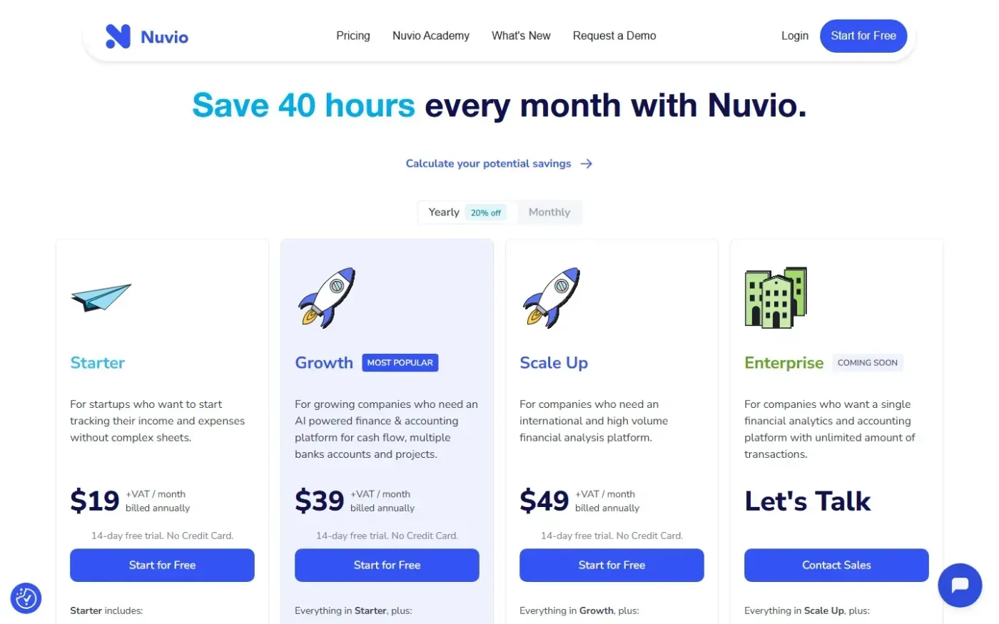 Nuvio — Pricing page