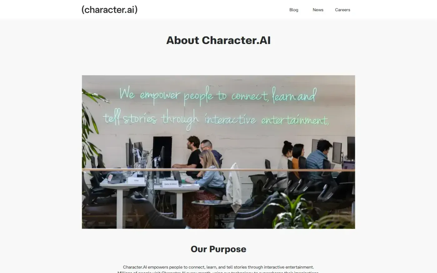 Character — About page