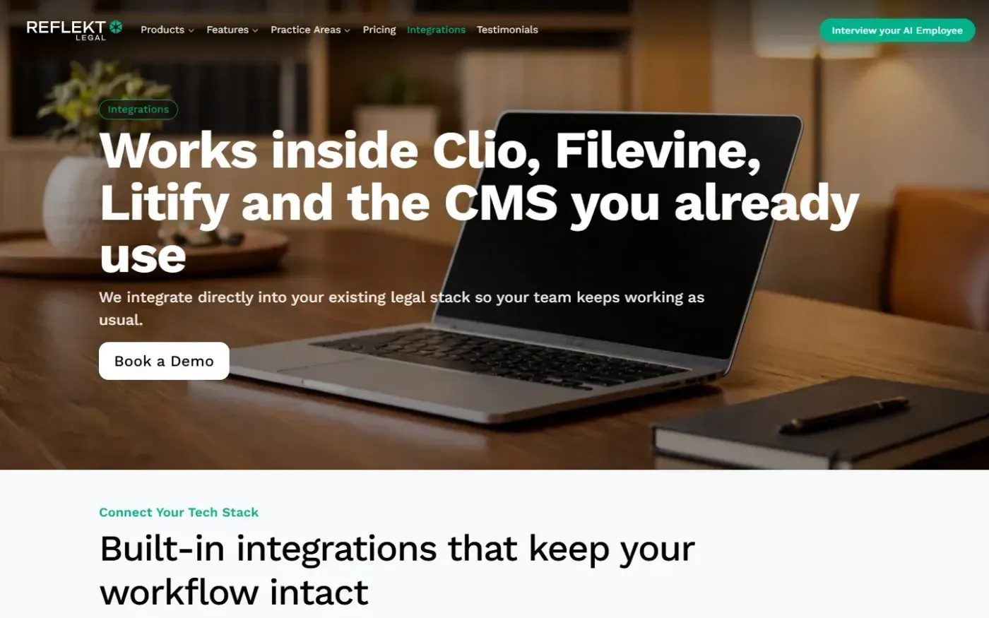 Reflektlegal — Integrations page