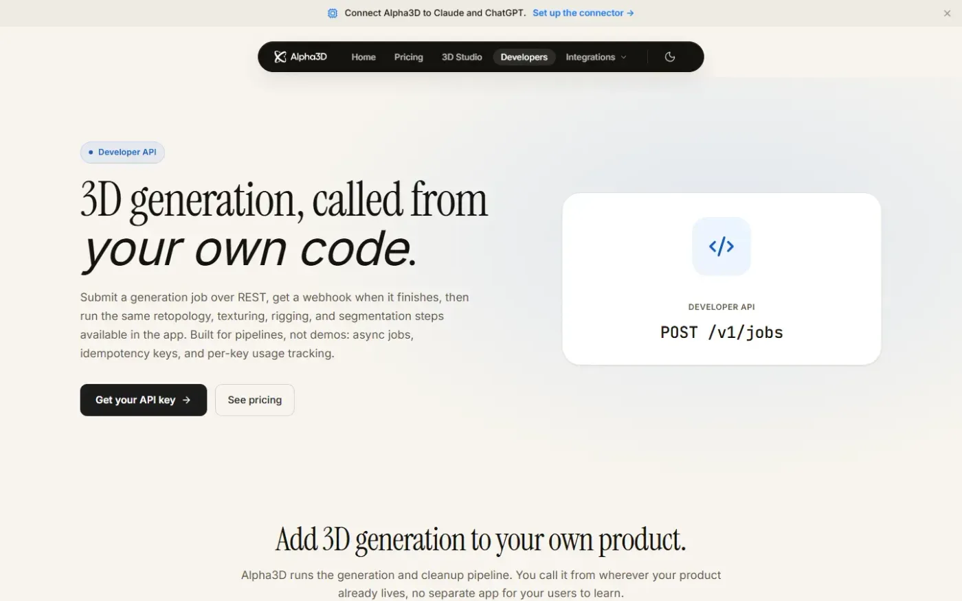 Alpha3d — Api page