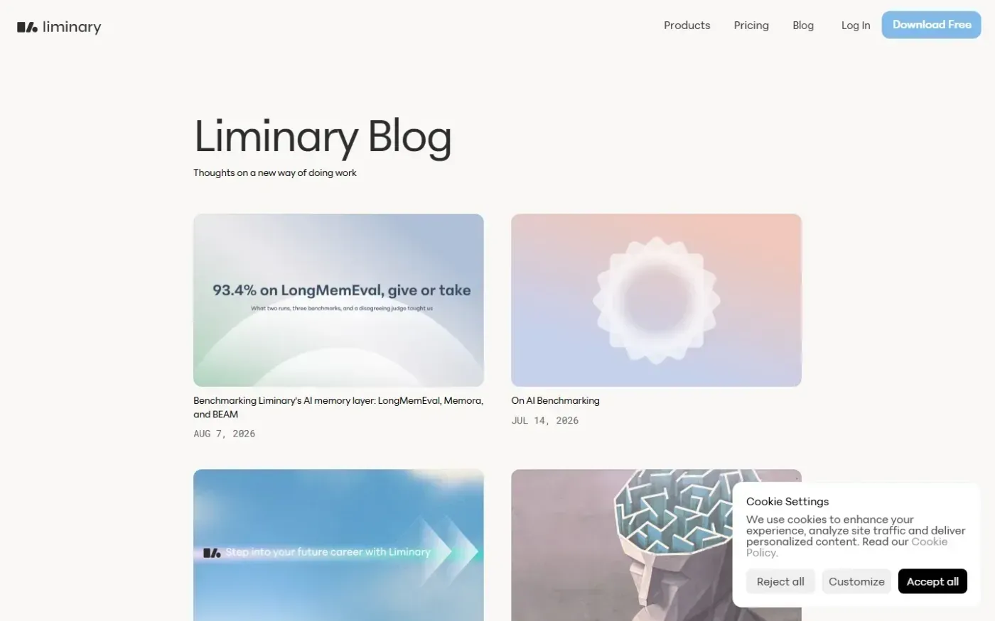 Liminary — Blog page