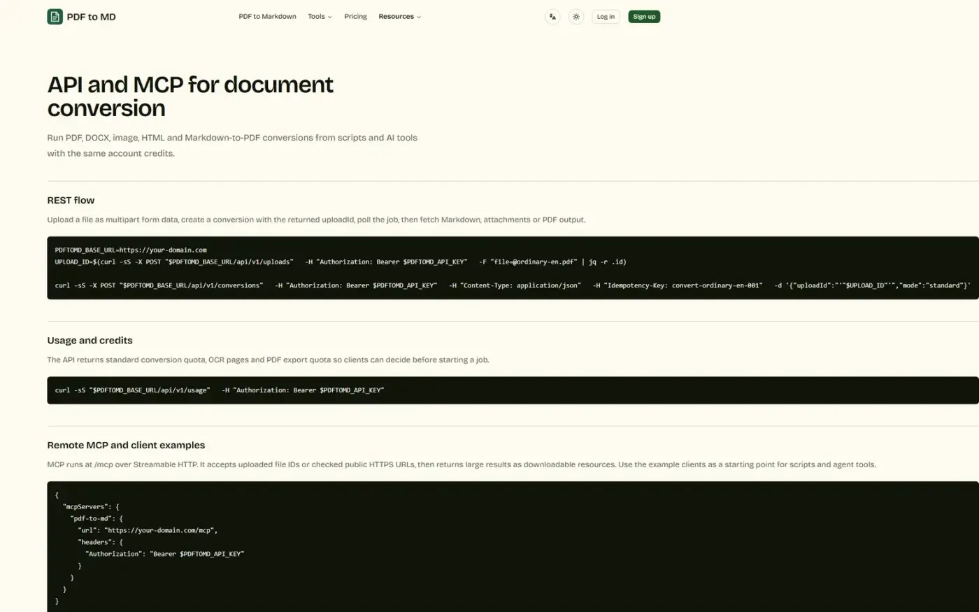 Pdf To Md — Developers page