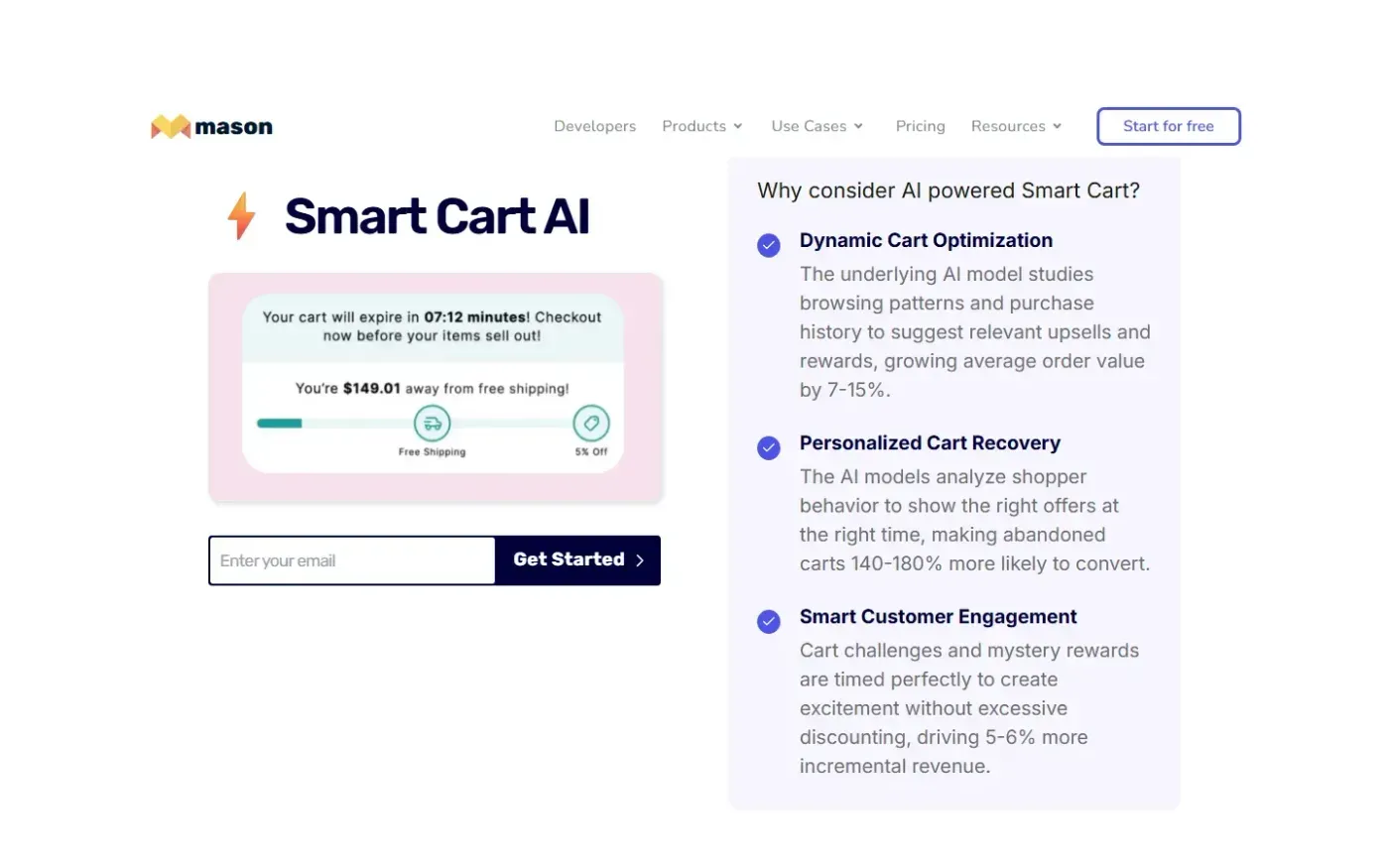 Getmason — Products page