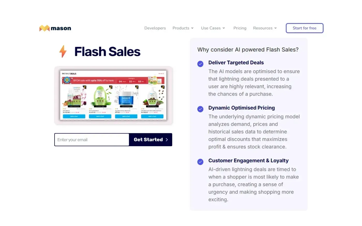 Getmason — Products page
