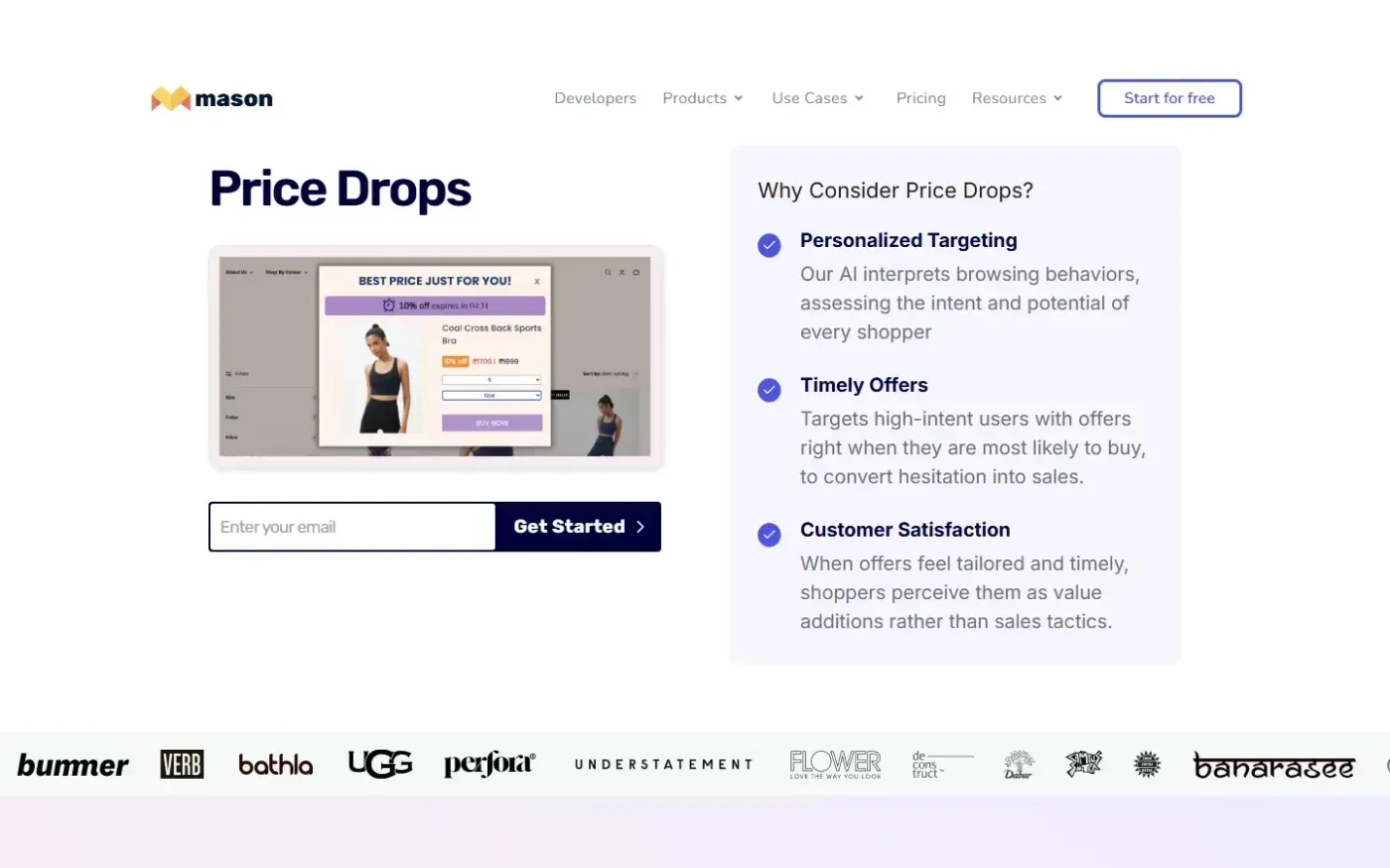 Getmason — Products page