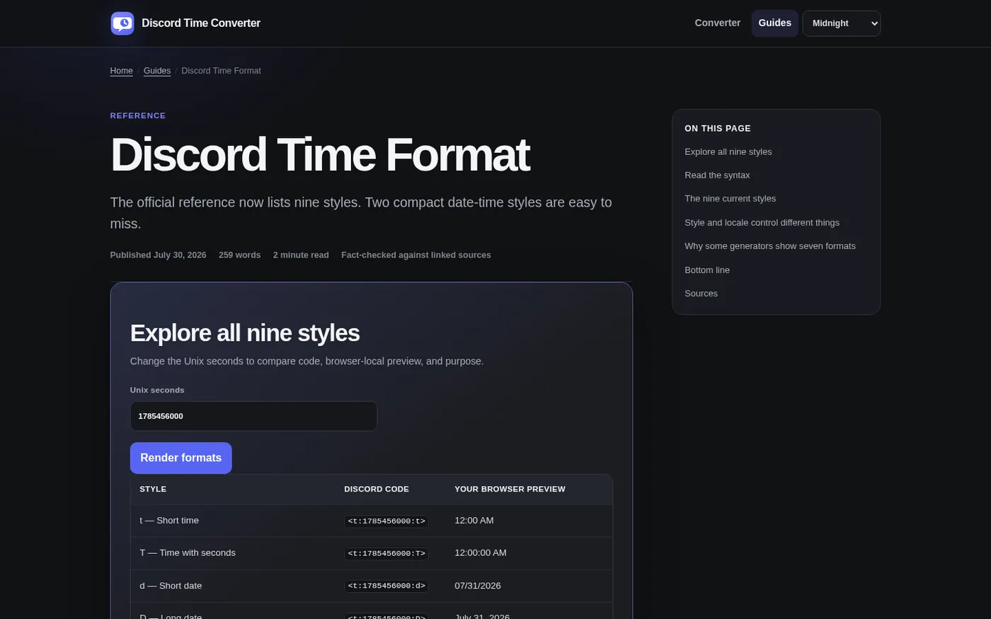 Discordtimeconverter — Blog page