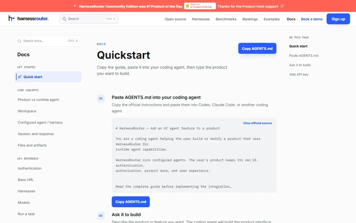 HarnessRouter Community Edition — Open-source unified interface for agent harnesses — Docs page