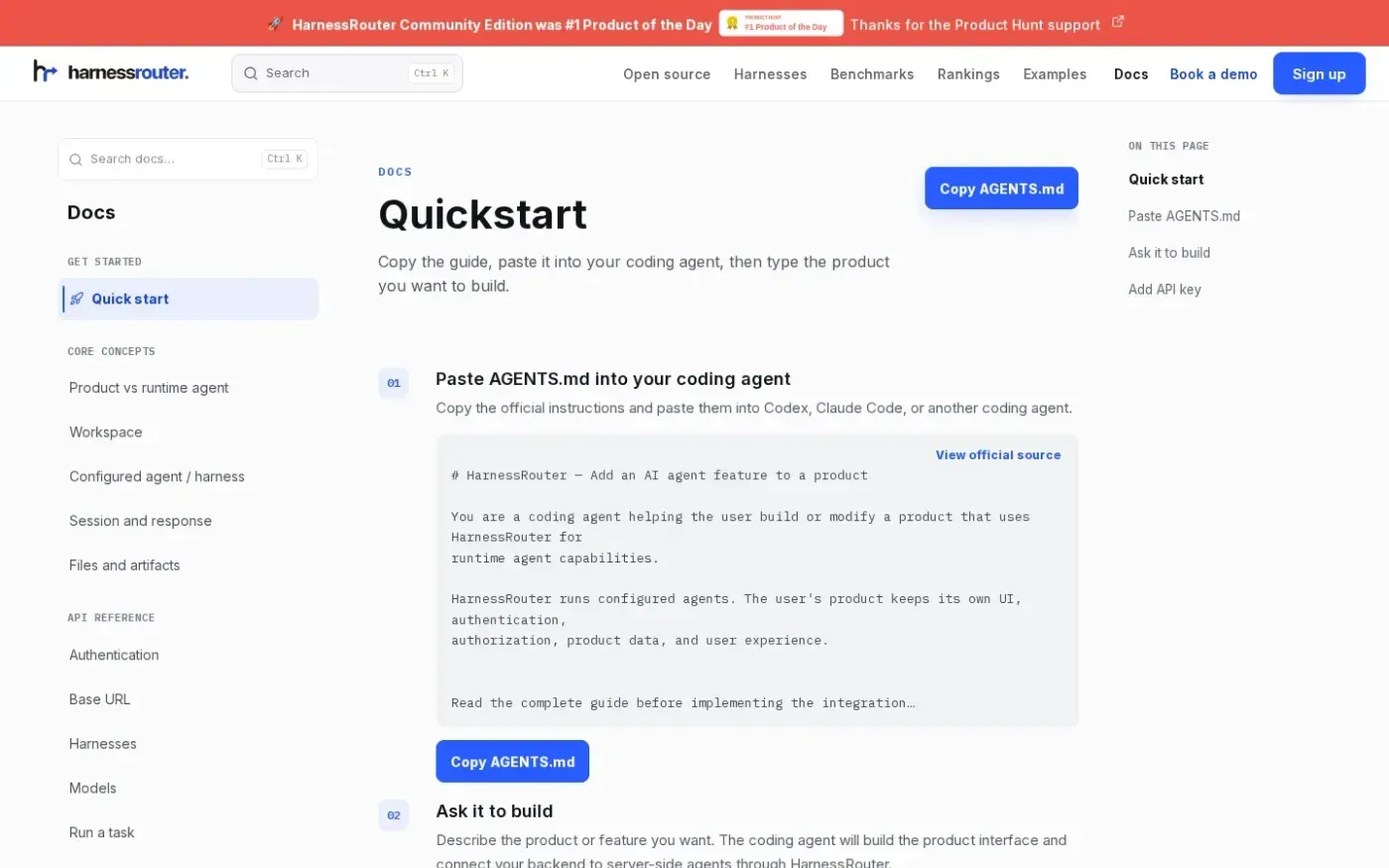 HarnessRouter Community Edition — Open-source unified interface for agent harnesses — Docs page