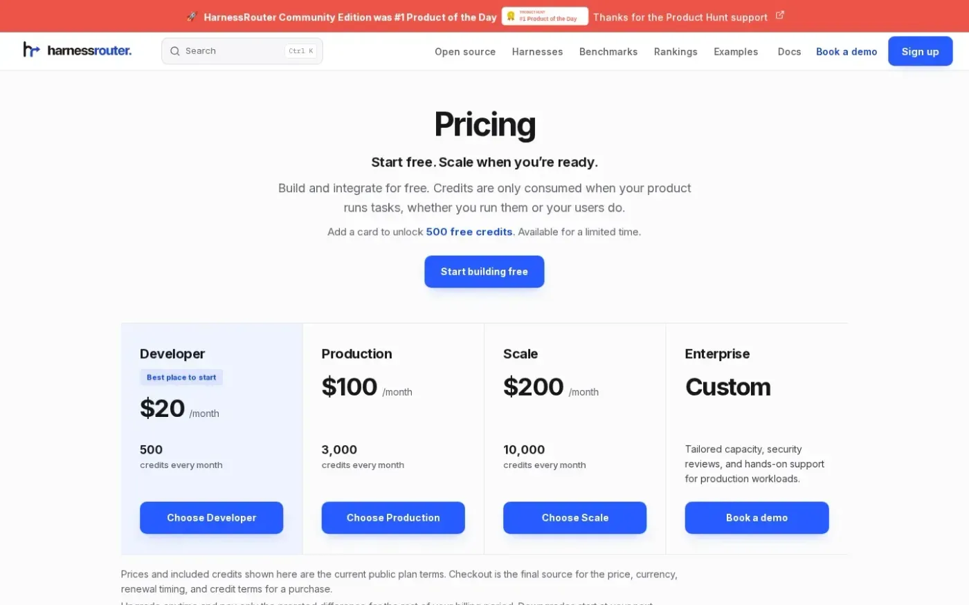 HarnessRouter Community Edition — Open-source unified interface for agent harnesses — Pricing page