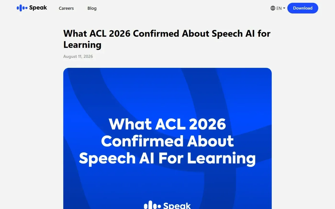 Speak — Blog page