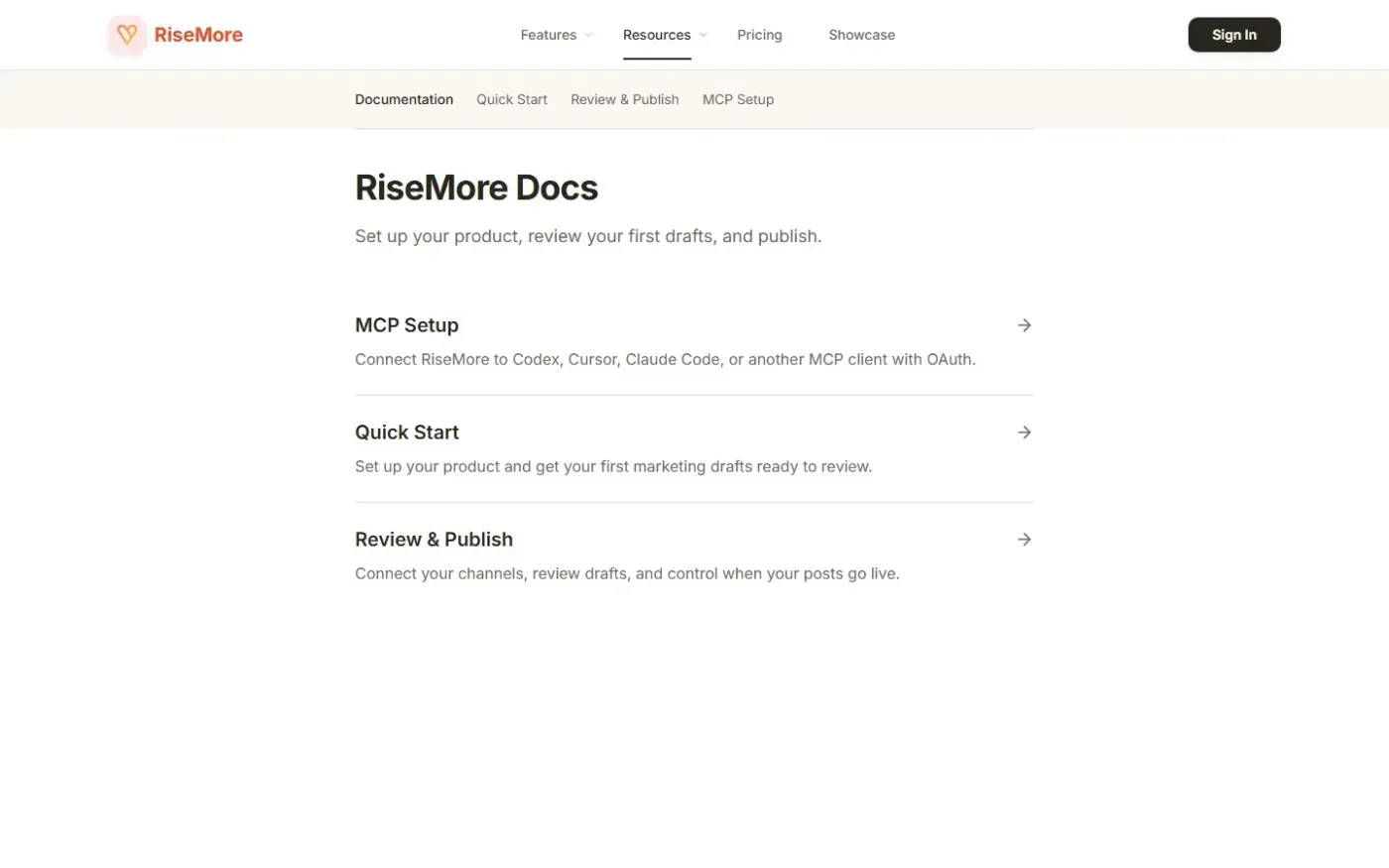 Vibecom — Docs page