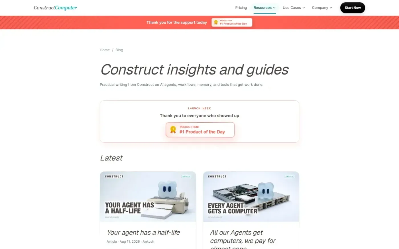 Construct Computer — Your AI coworker gets a computer. You get your day back. — Blog page