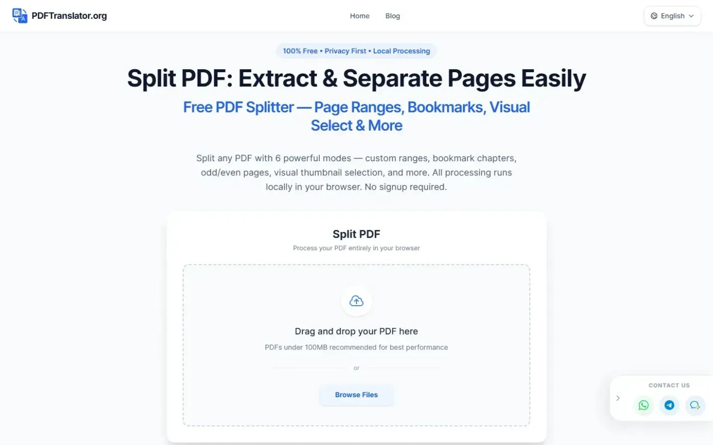 Pdftranslator — Tools page