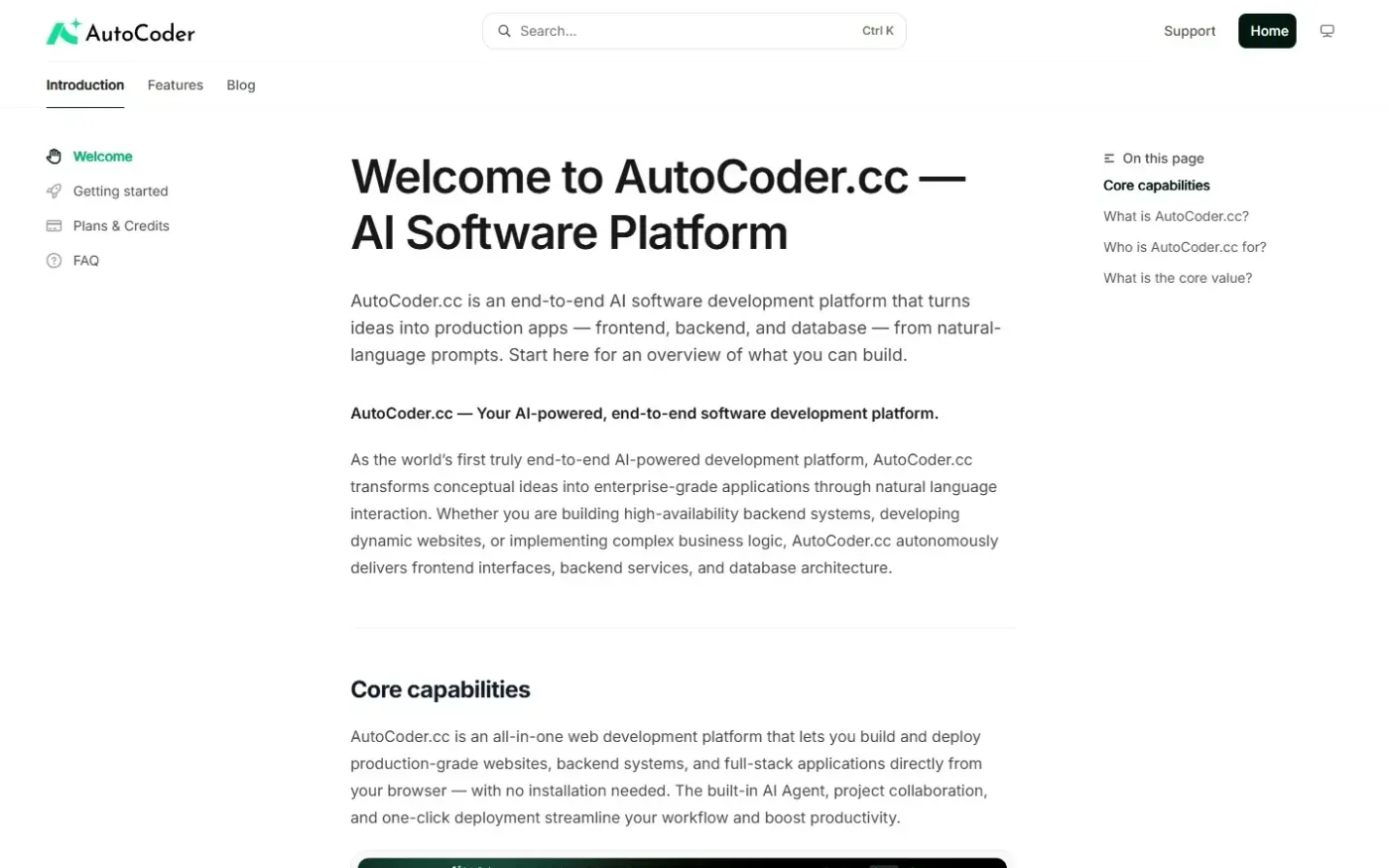 Autocoder — Docs page