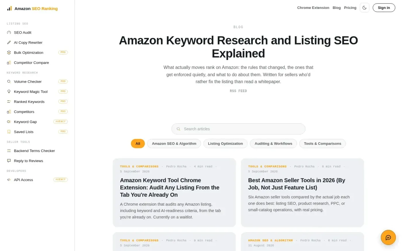 Amazonseoranking — Blog page