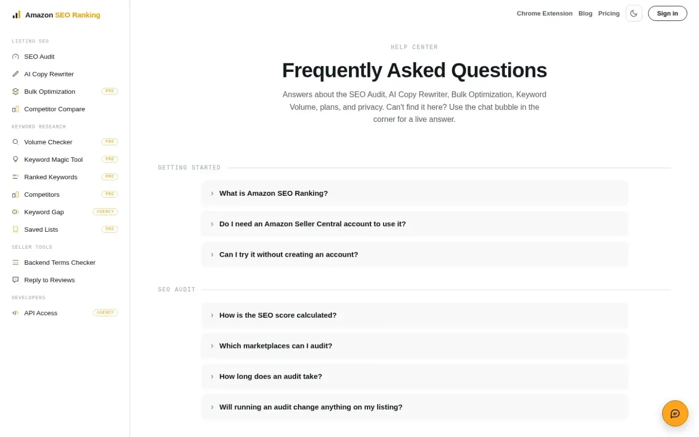 Amazonseoranking — Help page