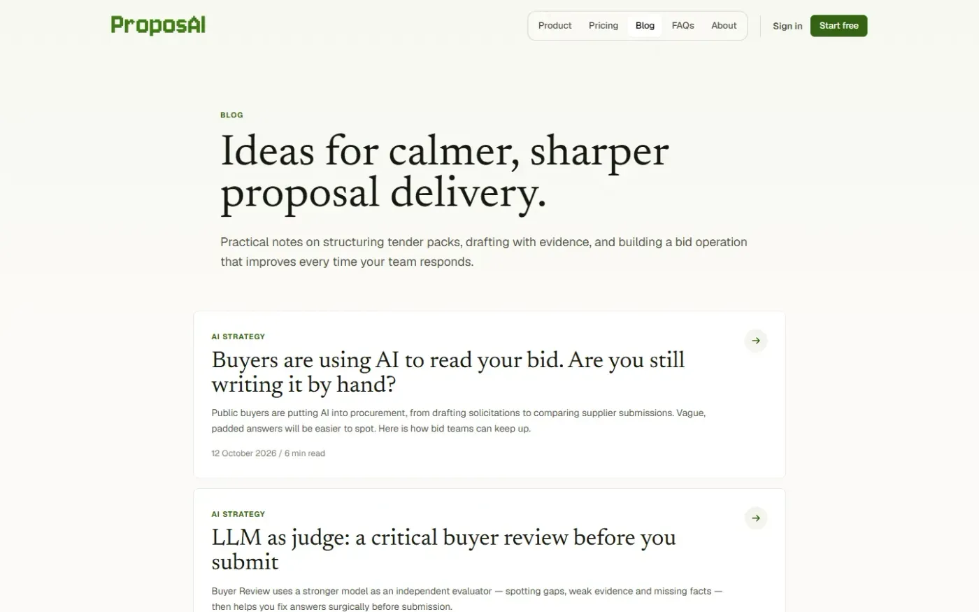 Proposai — Blog page