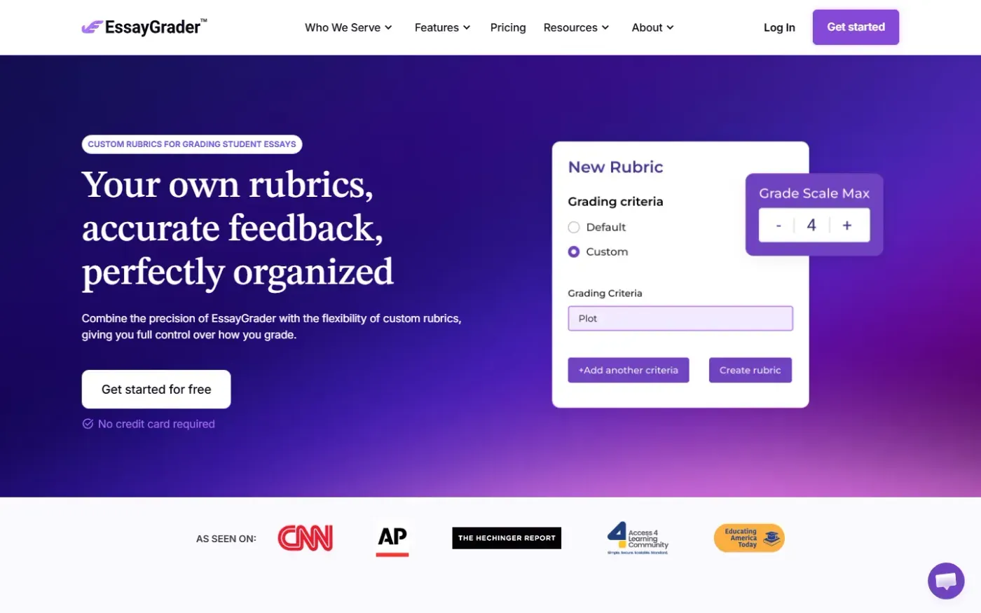 Essaygrader — Features page