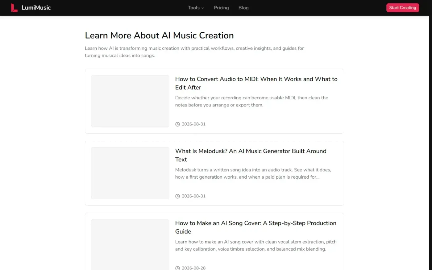 Lumimusic — Blog page