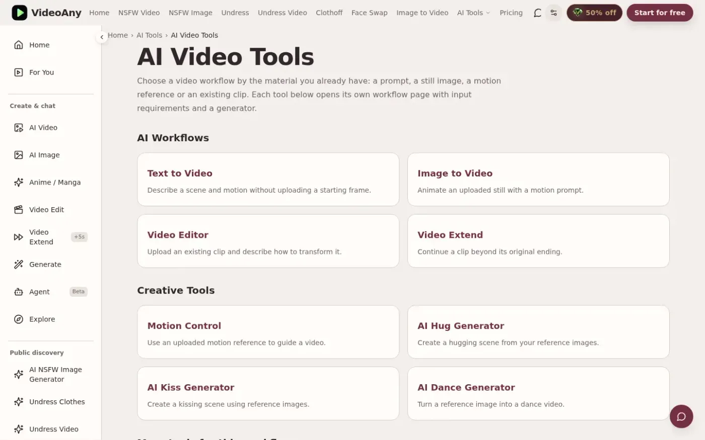 Videoany — Tools page