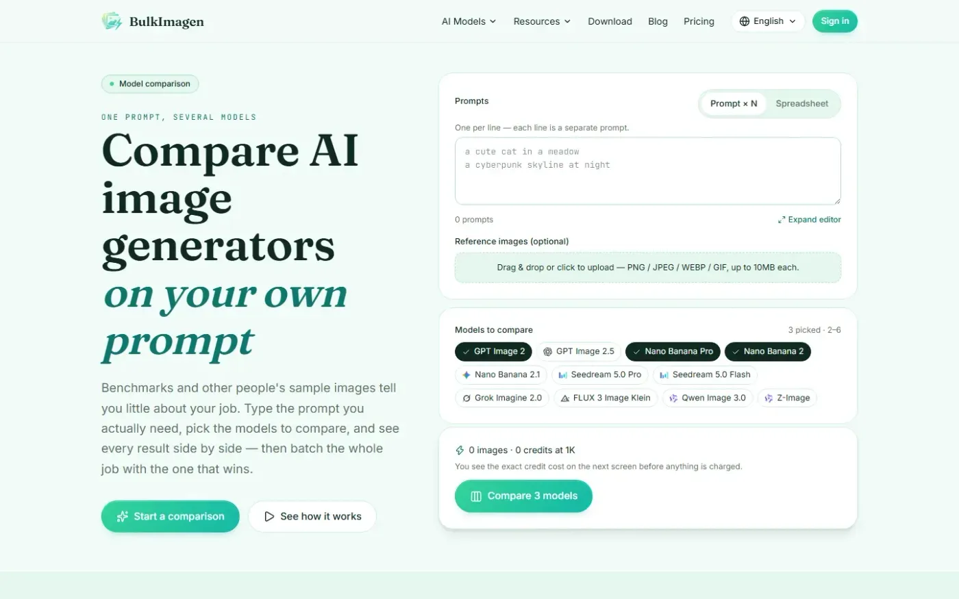 Bulkimagen — Compare page