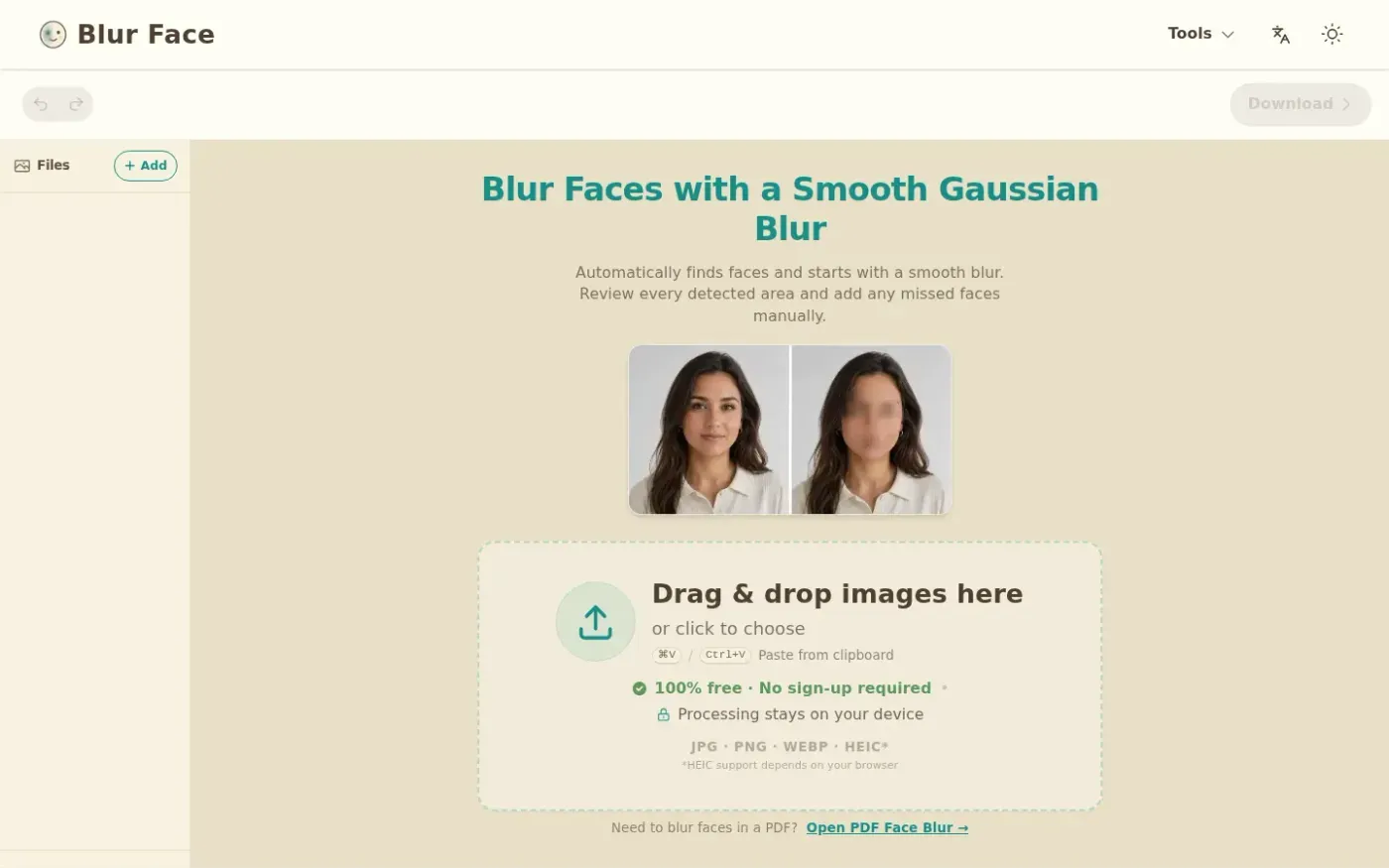 Blur Face — Blur face page