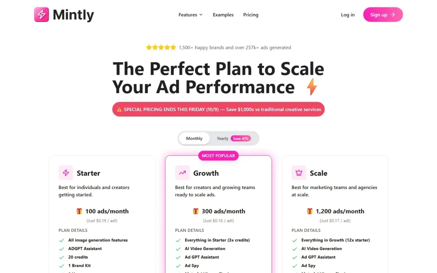 Usemintly — Pricing page