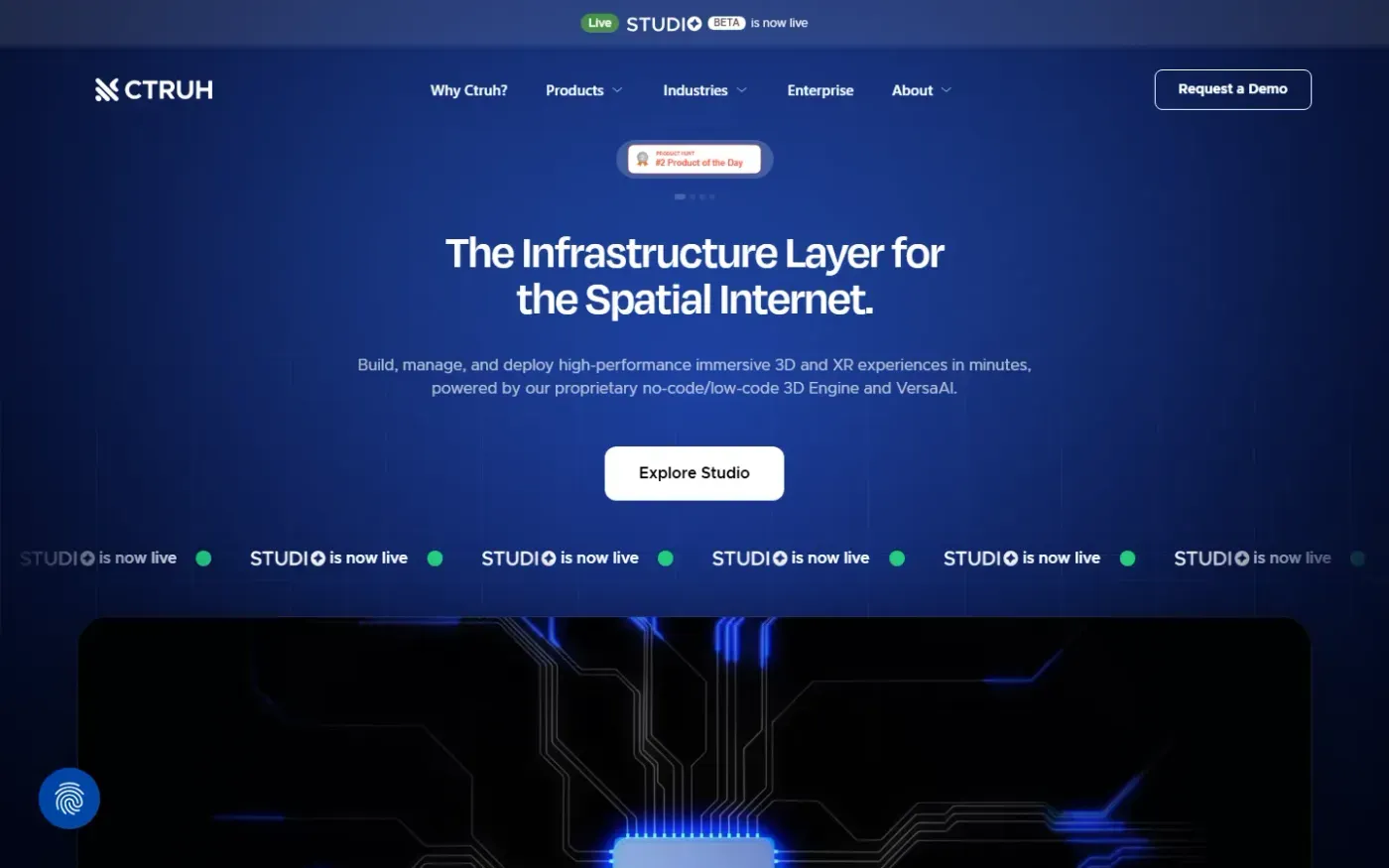 Ctruh Studio — Create interactive 3D and XR experiences without coding — Home page