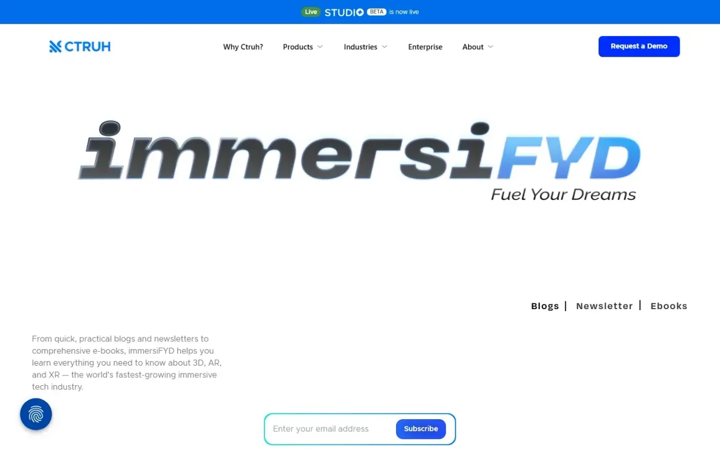 Ctruh Studio — Create interactive 3D and XR experiences without coding — Resources page