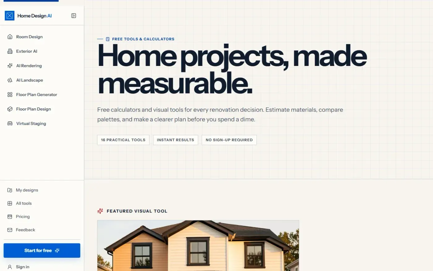 Homedesignai — Tools page