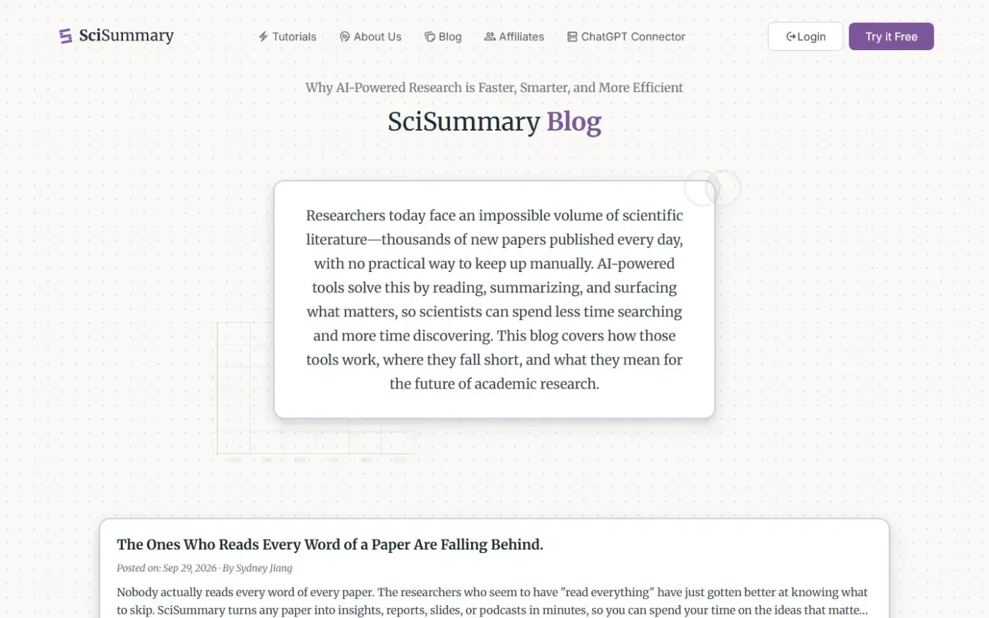 Scisummary — Blog page