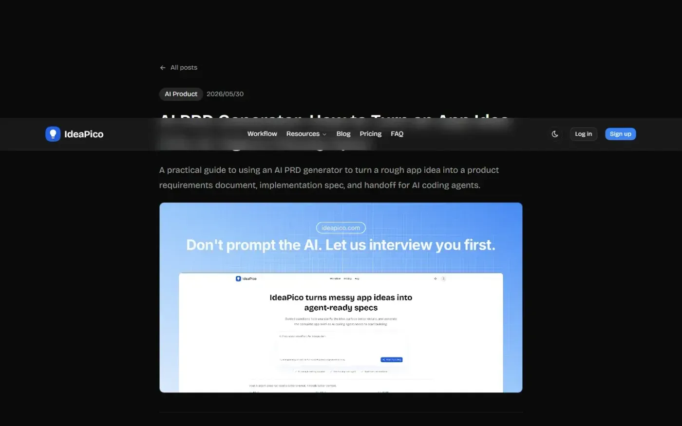 Ideapico — Blog page