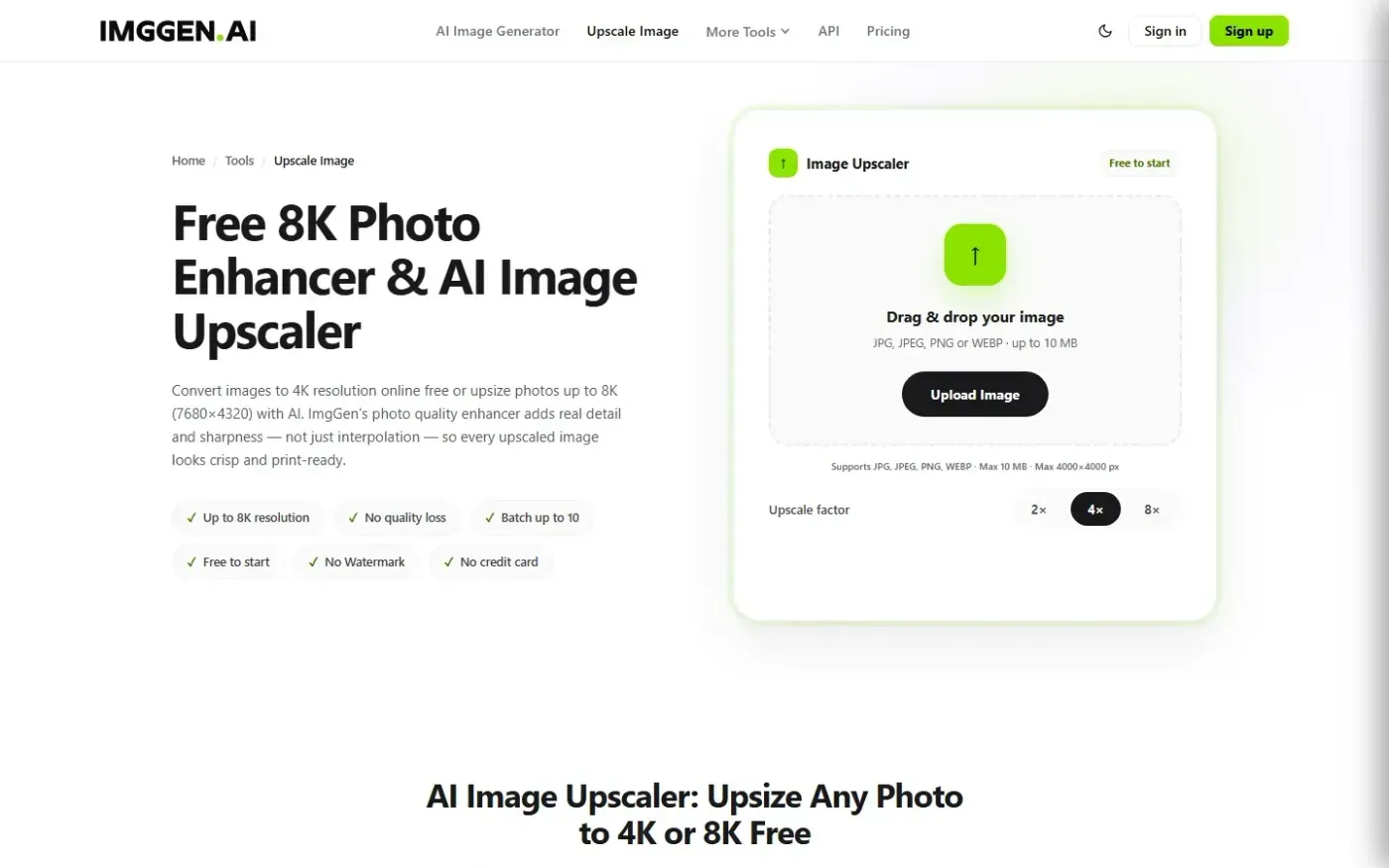 Imggen — Tools page