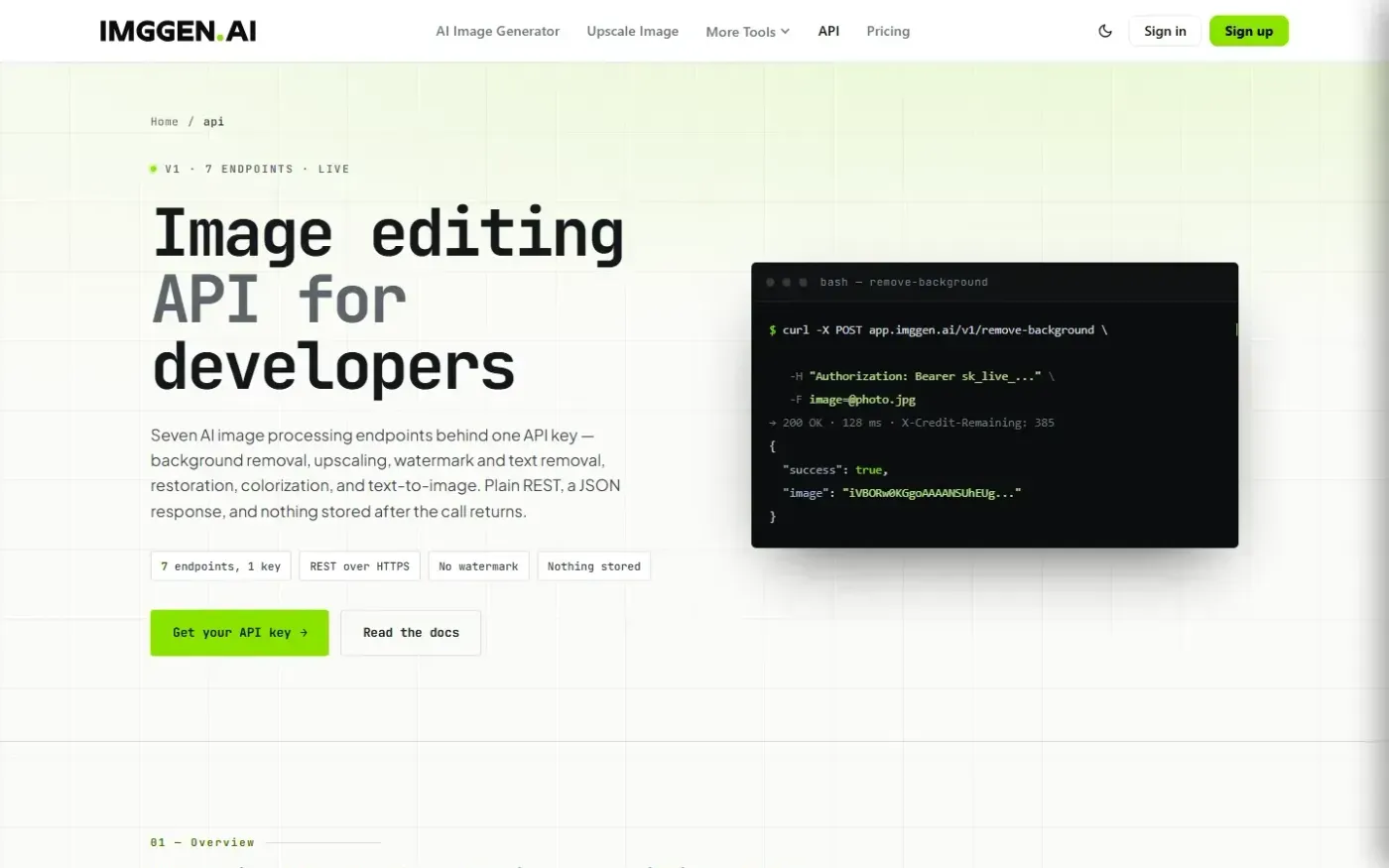 Imggen — Api page