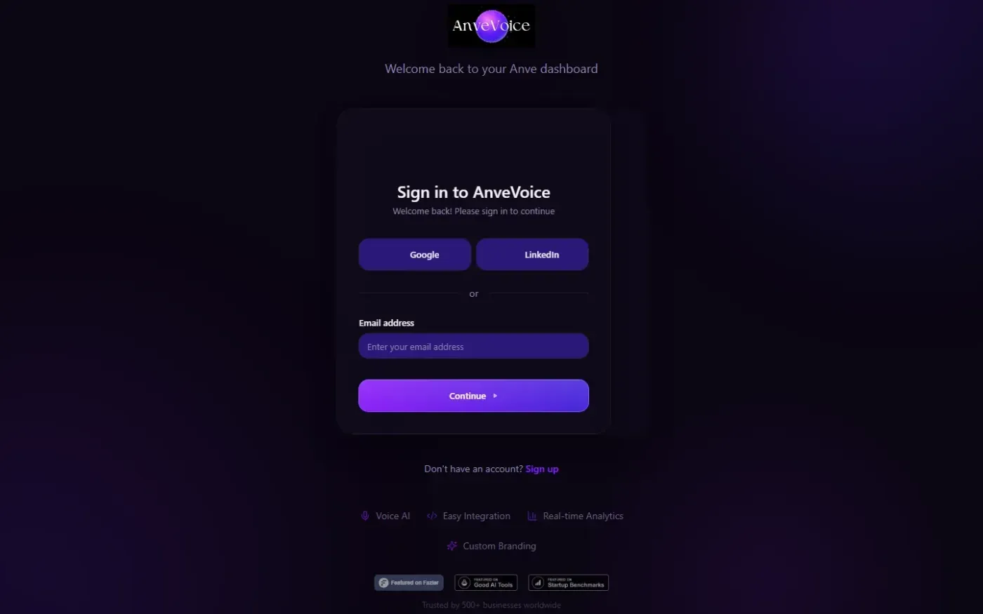 Anvevoice — Home page