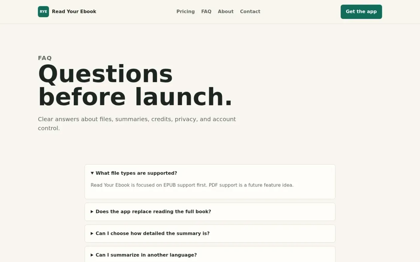 Readyourebook — Faq page