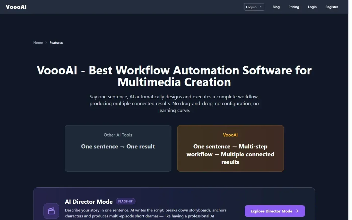 Voooai — Features page