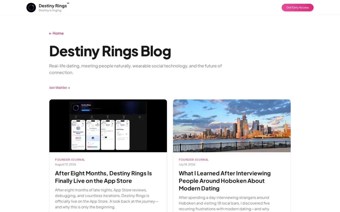 Destiny Rings — Proximity-powered dating, social & networking — Blog page