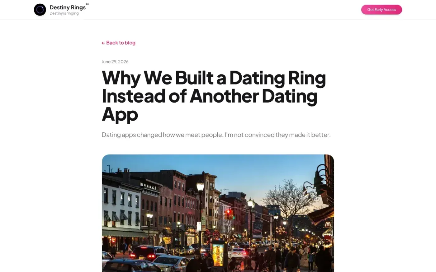Destiny Rings — Proximity-powered dating, social & networking — Blog page