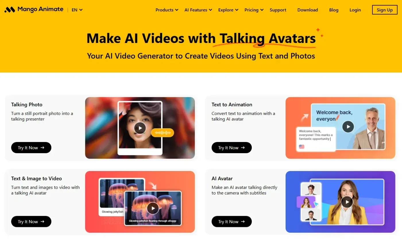 Mangoanimate — Products page