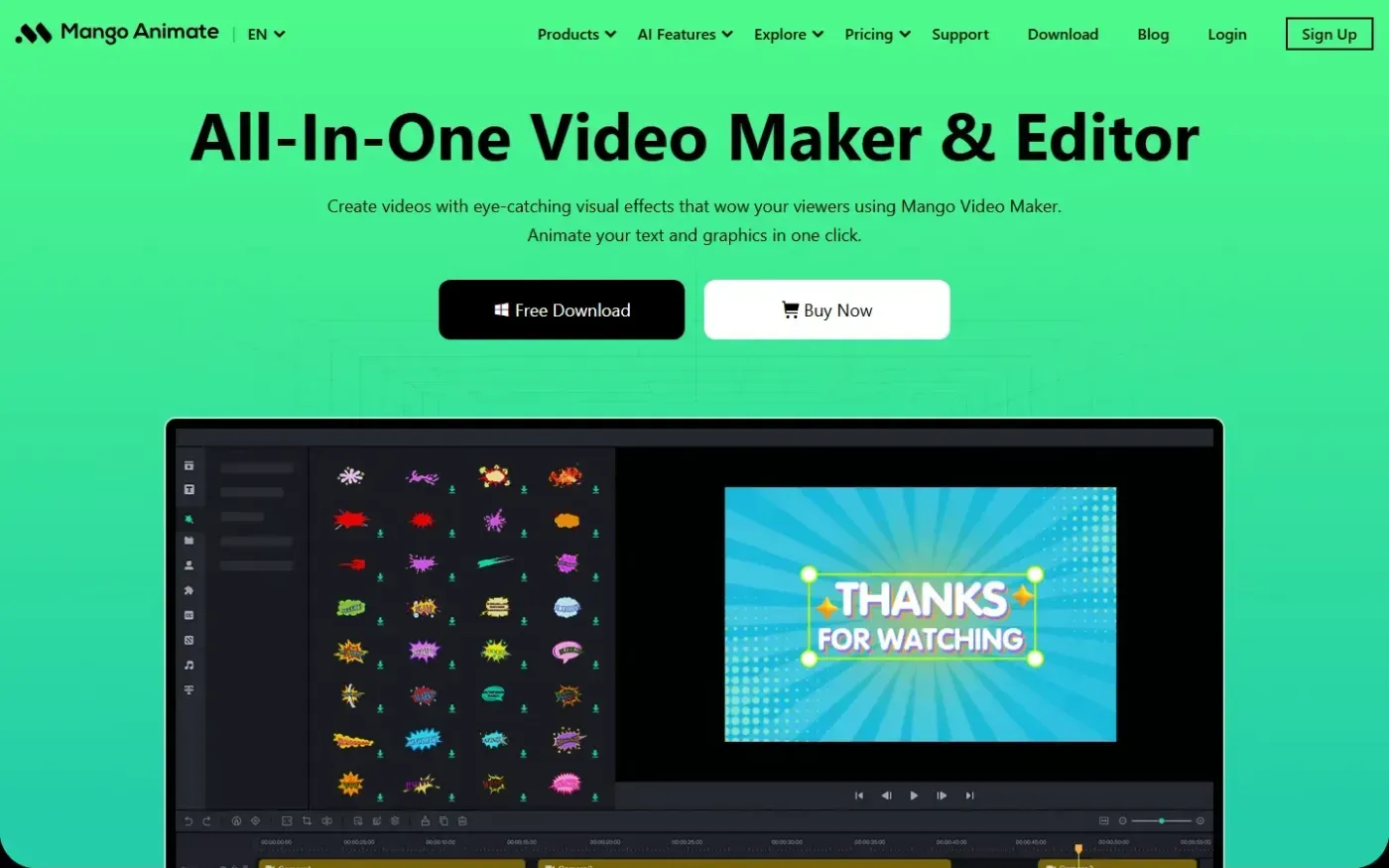 Mangoanimate — Products page