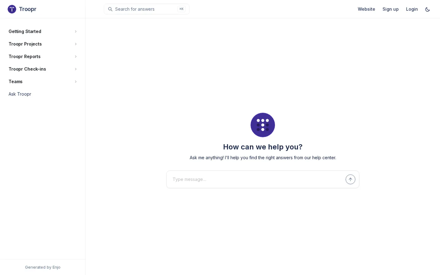 Troopr AI Scrum Master — Writes your standup from real work. Remembers your team. — Home page