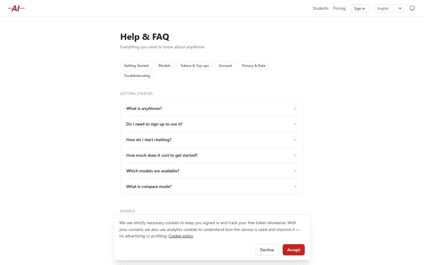 Anyainow — Help page