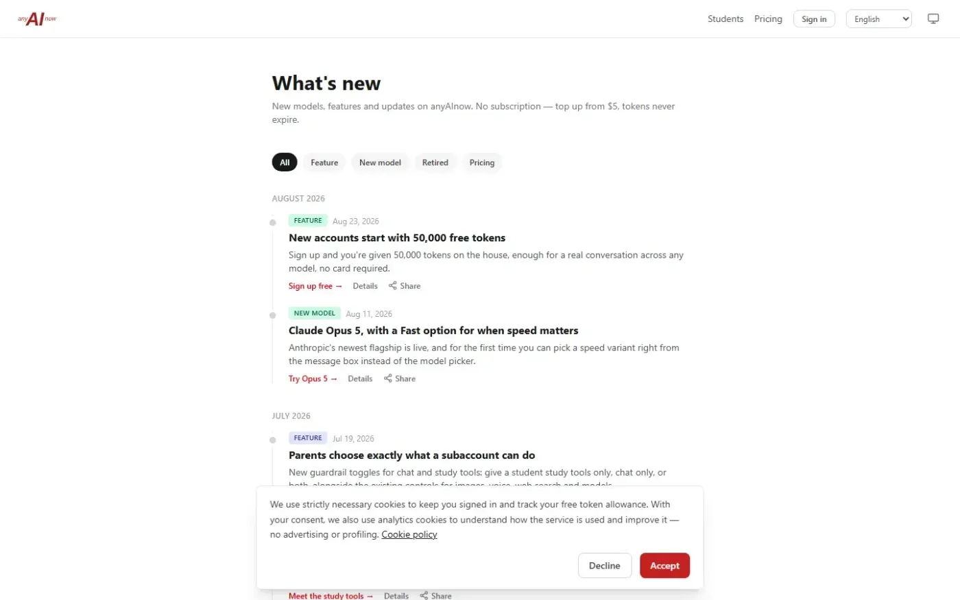 Anyainow — News page
