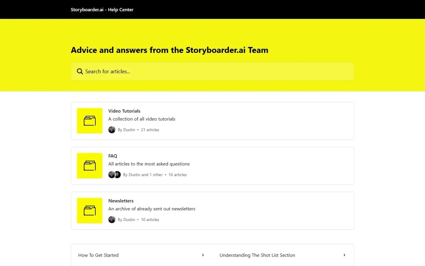 Storyboarder — Home page